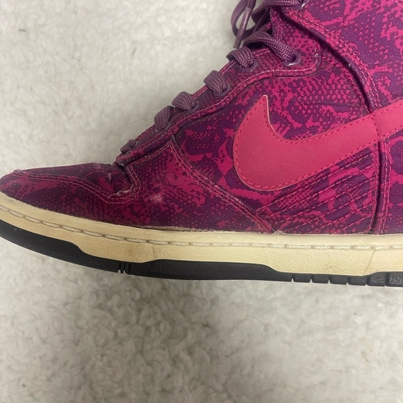 Nike Dunk Sky Hi High Print Python Hidden Wedge Heel Snake Fuchsia Womens Sz 7 - Picture 5 of 8